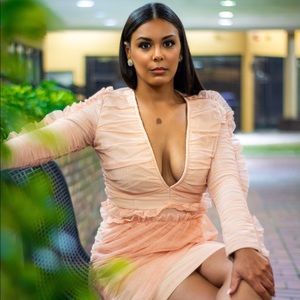 Luxury Apricot Mini Dress ✨